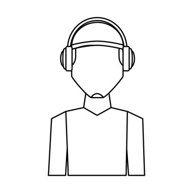 kulaklık karakter ile genç adam