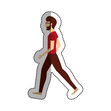 kişi yürüyüş izole simgesi