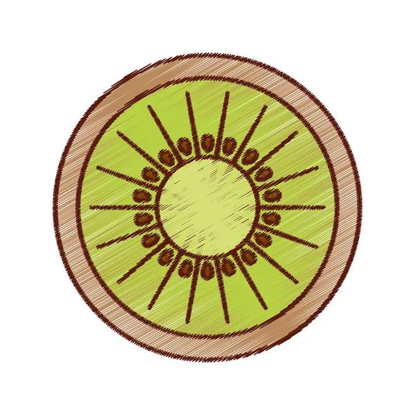 Kiwi ícone isolado de frutas frescas — Vetor de Stock