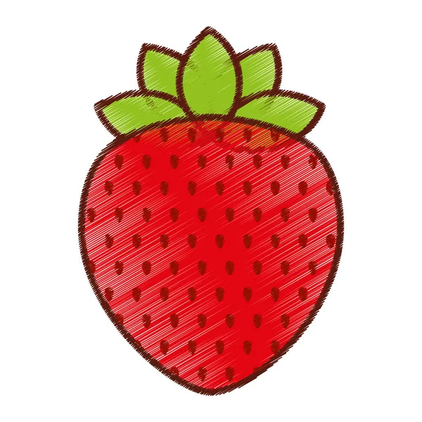 Strawberry fresh fruit isolated icon — Stock Vector