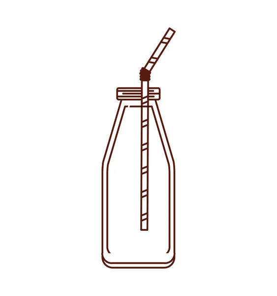 Saftflasche mit Strohsymbol — Stockvektor