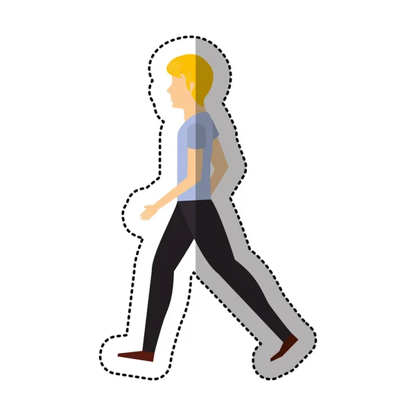 Person promenader isolerade ikonen — Stock vektor