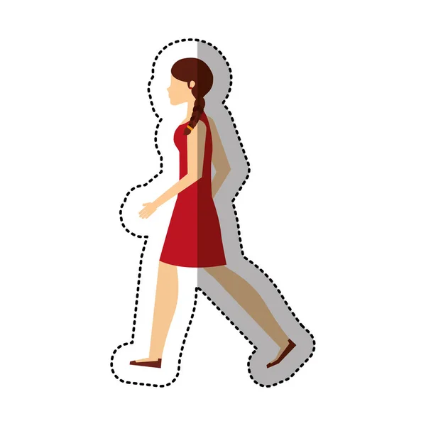Personne marche icône isolée — Image vectorielle