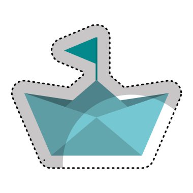 Kağıt gemi oyuncak izole simgesi