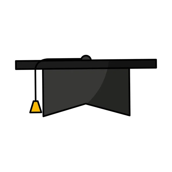 Chapéu ícone de graduação isolado — Vetor de Stock