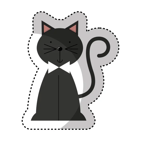 Cute cat isolated icon — Stock Vector