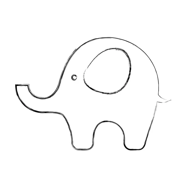 Lindo elefante bebé icono — Vector de stock