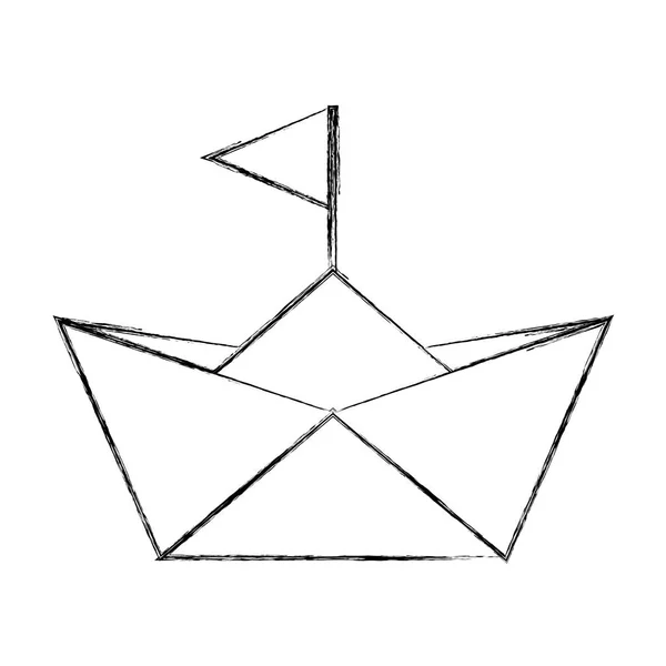 Papper fartyg leksak isolerade ikonen — Stock vektor