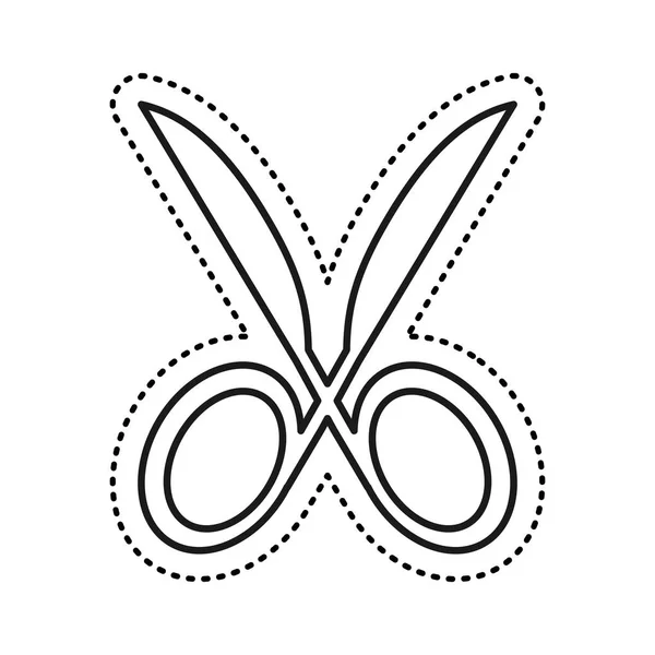 Tesoura silhueta ícone isolado — Vetor de Stock