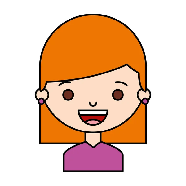 Petite fille icône de personnage — Image vectorielle