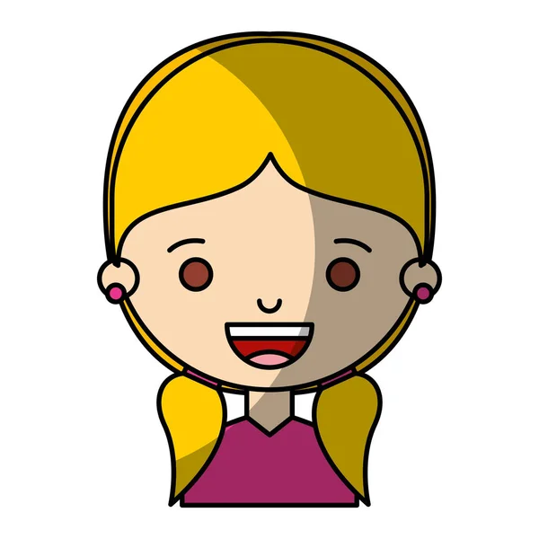 Ícone de personagem menina — Vetor de Stock