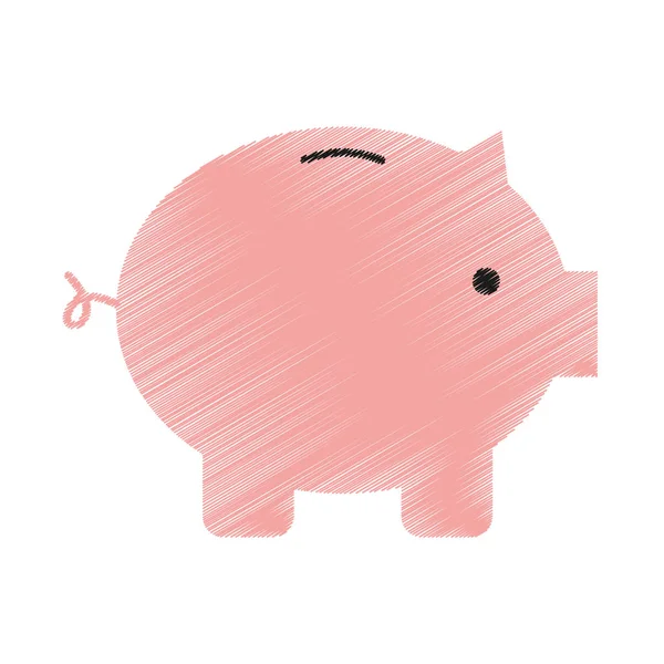Piggy savings isolated icon — Stock Vector