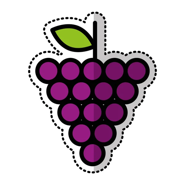 Icono de dibujo de fruta fresca de uvas — Vector de stock
