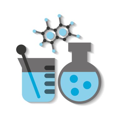 Bilimsel Laboratuarı düz çizgi simgeler