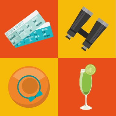 tatil düz çizgi simgeler seyahat