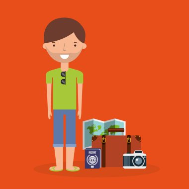 tatil düz çizgi simgeler seyahat