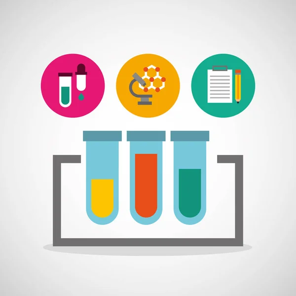 Scientific laboratory flat line icons — Stock Vector