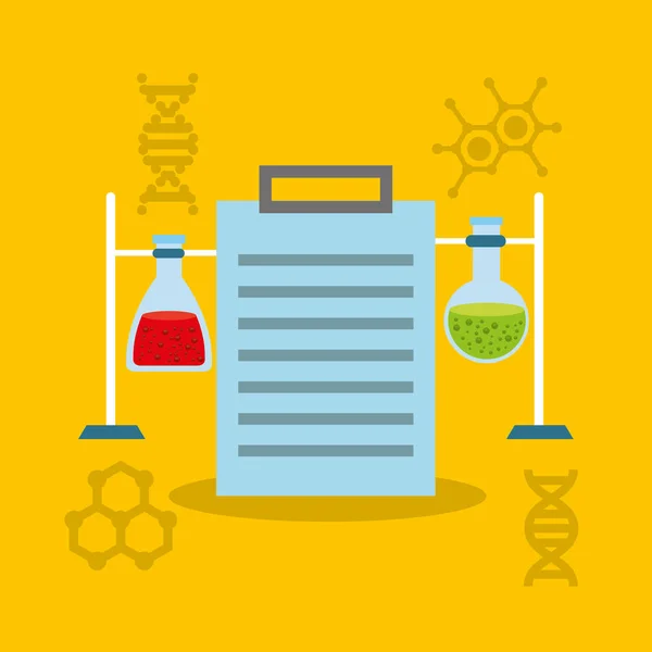 Laboratorio scientifico icone a linea piana — Vettoriale Stock