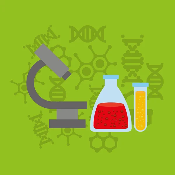 Laboratorio scientifico icone a linea piana — Vettoriale Stock