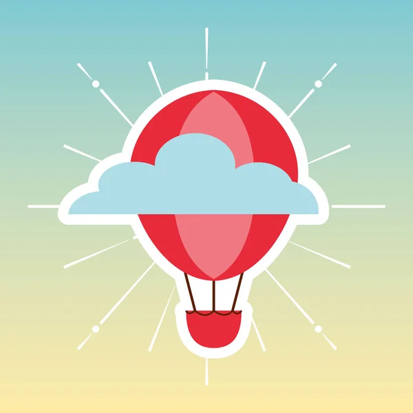 Balloon air travel icon — Stock Vector