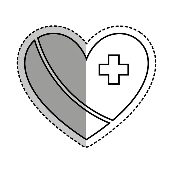 Hjärta med medicinsk symbol — Stock vektor