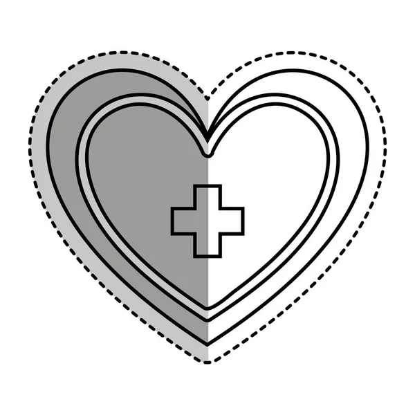 Heart with medical symbol — Stock Vector