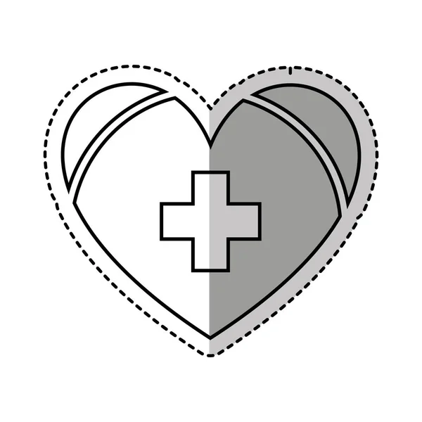 Herz mit medizinischem Symbol — Stockvektor