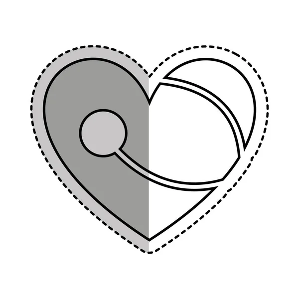 Coeur avec icône stéthoscope — Image vectorielle