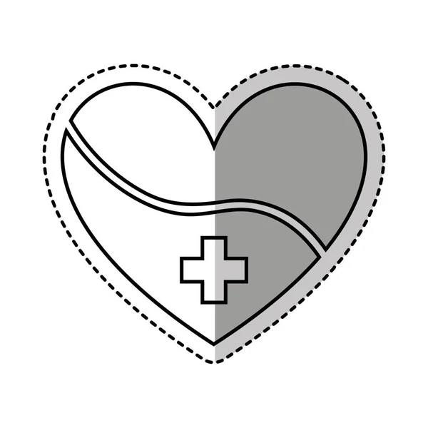 Corazón con símbolo médico — Archivo Imágenes Vectoriales