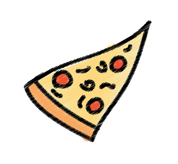 Italská pizza izolované ikona — Stockový vektor