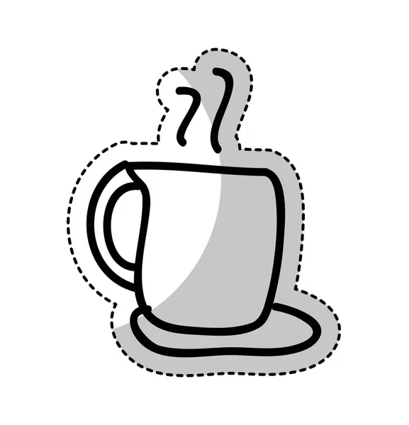 Kawy filiżanka ikona na białym tle — Wektor stockowy