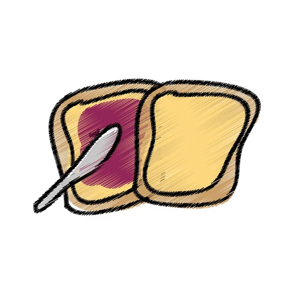 Ícone isolado de fatia de pão — Vetor de Stock