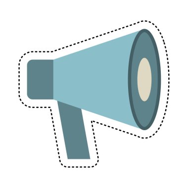 Megafon düz satırı simgesi