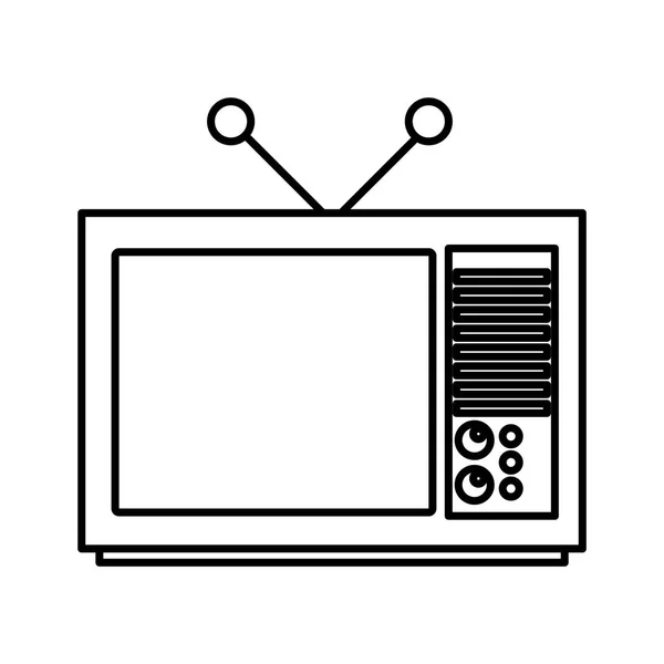 Tv viejo icono aislado — Vector de stock