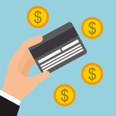 kredi kartı simgesiyle el