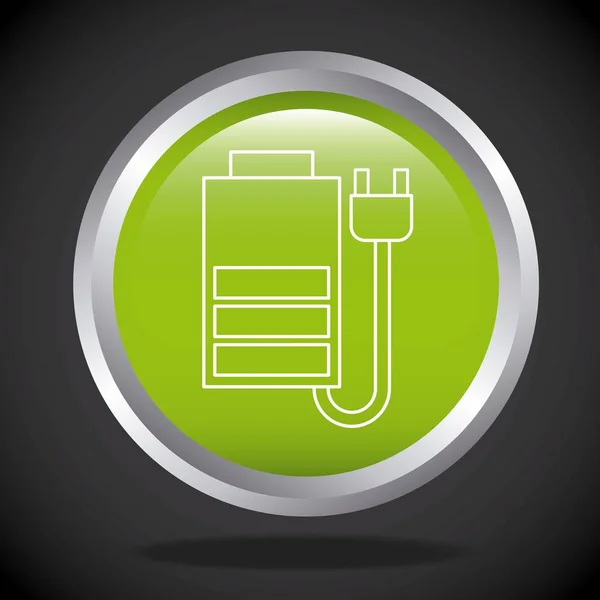 Ikona baterii i wtyczka — Wektor stockowy