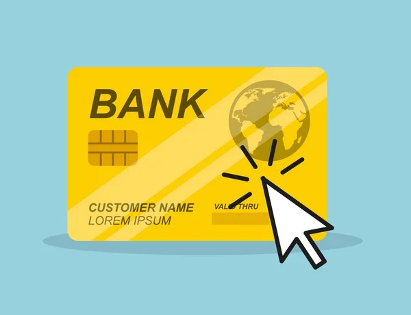 Cartão de crédito e cursor do mouse — Vetor de Stock