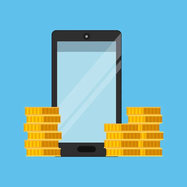 Smartphone y diseño de dinero — Vector de stock