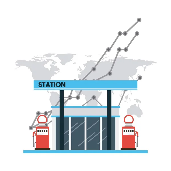 ガソリンスタンドの設計 — ストックベクタ