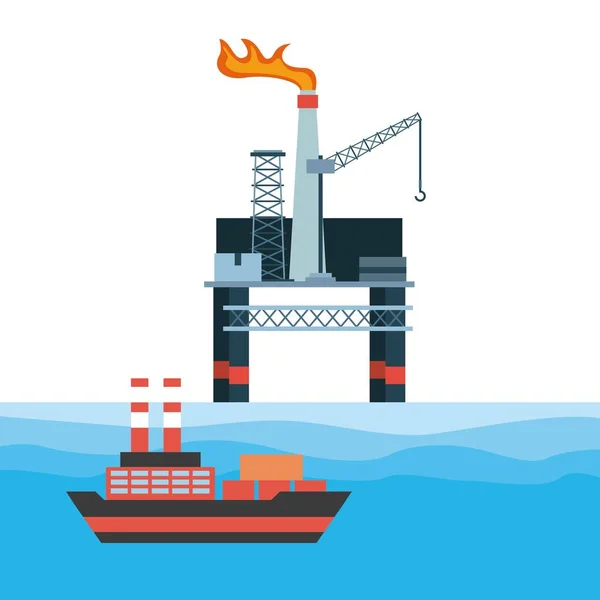 Návrh průmyslu ropy — Stockový vektor
