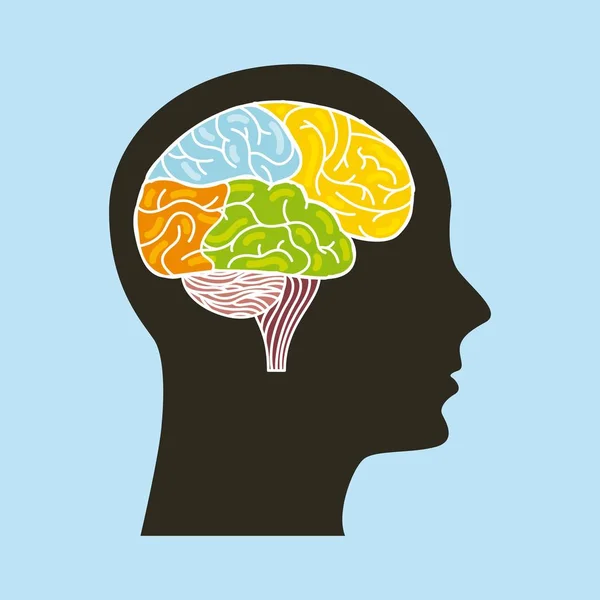 Icona del cervello umano — Vettoriale Stock