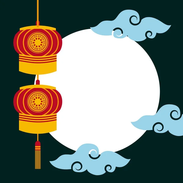 Dekoration chinesischer Laternen — Stockvektor