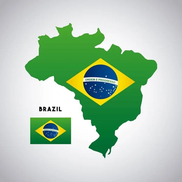 Brazilië land kaart — Stockvector