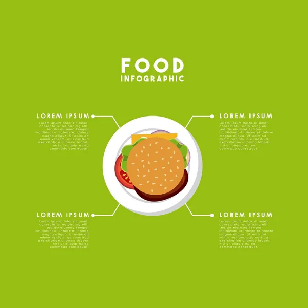 Presentación infográfica de los alimentos — Vector de stock