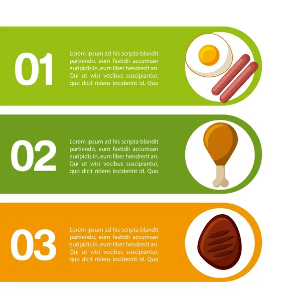 Élelmiszer infographic bemutatása — Stock Vector