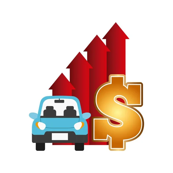 Auto en geld ontwerp — Stockvector