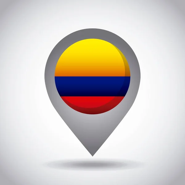 Pin bandera colombia — Vector de stock