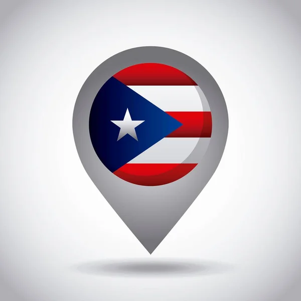 Broche drapeau puerto rico — Image vectorielle