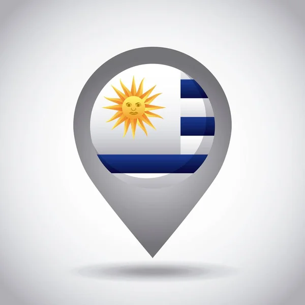 Pin flaga Urugwaju — Wektor stockowy