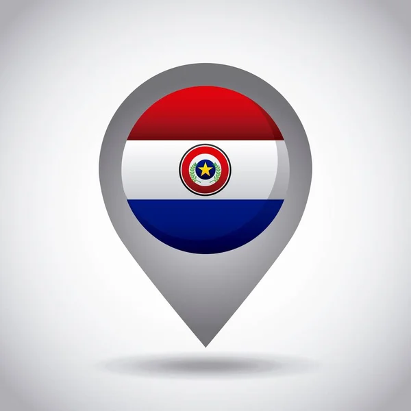 Paraguay flag pin — Stock Vector